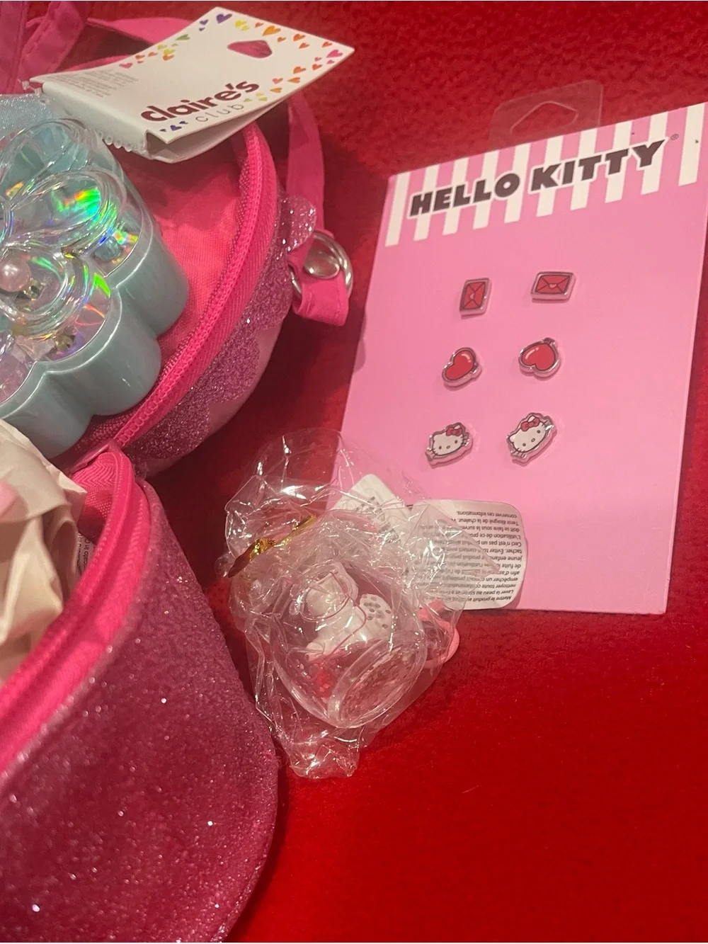 Hello Kitty Pastel & Pink Accessory & Trinkets Bundle in a Cupcake Bag